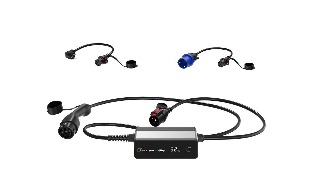 شارژر خودرو برقی 2 در 1 قابل حمل 7.4 کیلووات Elisio X